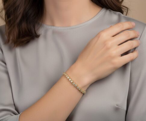 Double armband met zirkonia