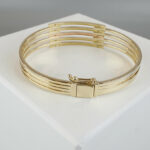 Tricolor goud slavenarmband met zirkonia