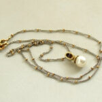 Bicolor collier met parel hanger