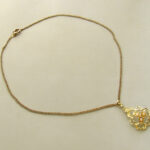 Geel gouden bloem parel collier
