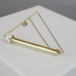 Bicolor gouden broche met 2 diamanten