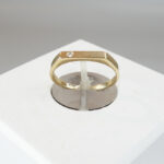 Gouden smalle ring met diamant