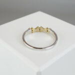Bicolor gouden ring met 3 diamanten