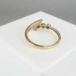 Geel gouden ring met saffier, robijn en smaragd