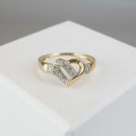 Gouden hart ring met diamanten