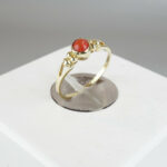 14 karaat ring met bloedkoraal