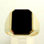 Christian geel gouden onyx zegelring