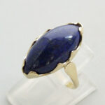 Geel gouden ring met lapis lazuli