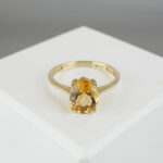 Christian 14 karaat ring met citrien