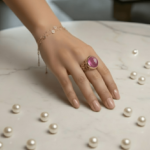 Christian rosé goud ring met toermalijn