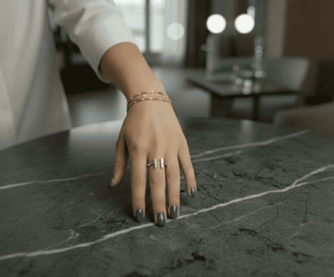 Christian wit goud twee balken ring