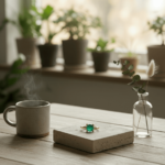 Christian ring met groene smaragd