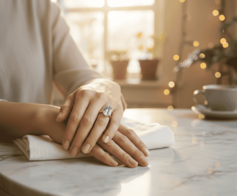 Christian ring met sky topaas