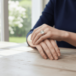 Christian ring met sky topaas