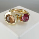 Christian ring met honing toermalijn