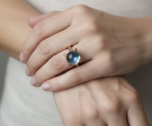 Christian ring London blue topaas