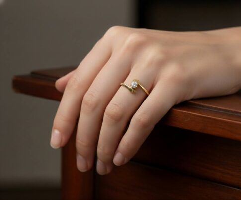 Gouden vintage look ring