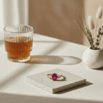 Christian ring met synthetische robijn