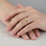 Geel gouden ring met 1 diamant