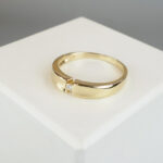 Gouden Christian ring met 1 diamant