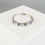 Wit goud ring met saffier en diamant