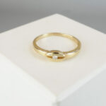 Geel gouden ring met 1 diamant