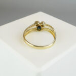 Saffier en diamanten bicolor ring