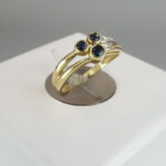 Saffier en diamanten bicolor ring