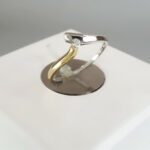 Geel en wit gouden ring met 1 diamant