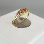 3 bloedkoralen gouden ring