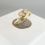 Gouden Christian ring met 2 diamanten