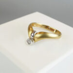 Bi color gouden ring met diamant