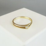 Bi color gouden ring met 0.04ct.