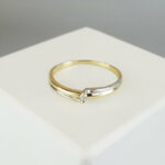 Bi color gouden ring met 0.02ct.