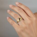 Christian goud ring met granaat