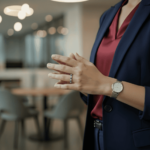 Wit goud ring met saffier en diamant