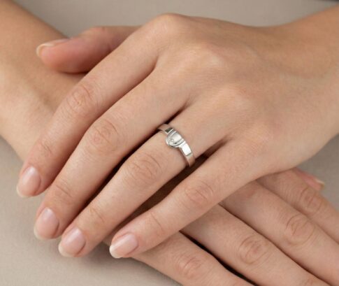 Wit gouden ring met 0.02ct.