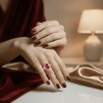 Christian ring met synthetische robijn