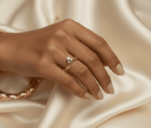 Bi color gouden ring met diamant