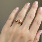 3 bloedkoralen gouden ring