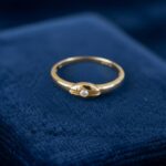 Geel gouden ring met 1 diamant