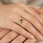 Christian goud ring met granaat