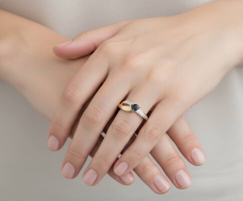Saffier gouden ring