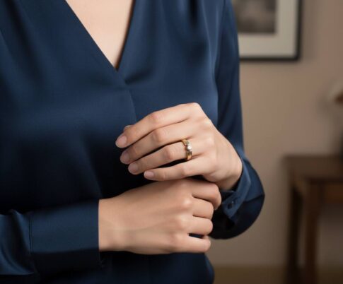 Gouden ring met 0.02ct. diamant