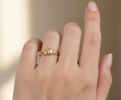 Geel goud Christian fantasie ring