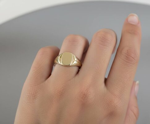 Gouden zegelring kleine model