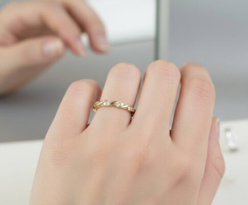 Gouden tros ring geel goud