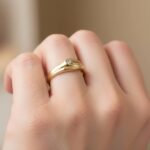 Goud Christian ring met diamant