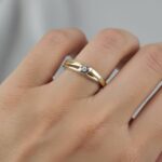 Bicolor fantastie ring met diamant