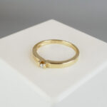 Geel gouden Christian ring met 0.02ct